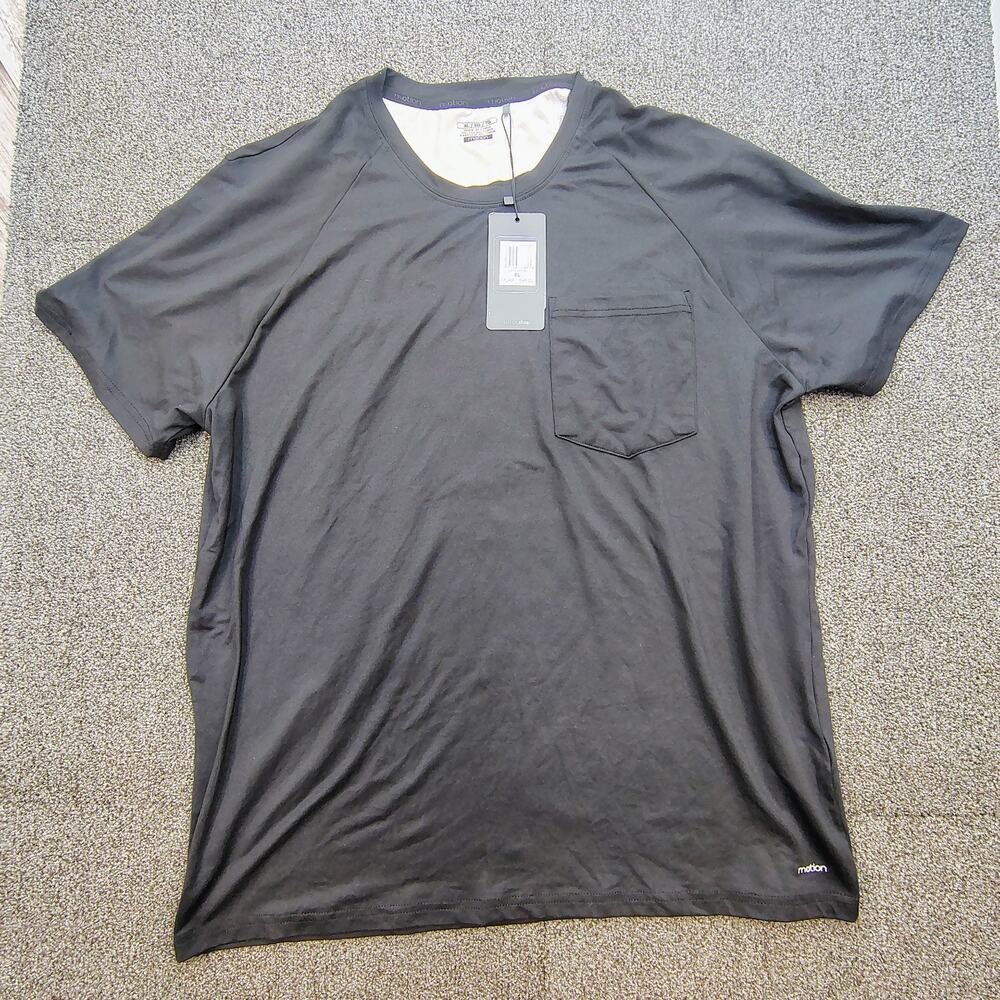 New Motion Pocket T Mens Shirt XL Short Sleeve Black Active Motion Fit Fast Ship